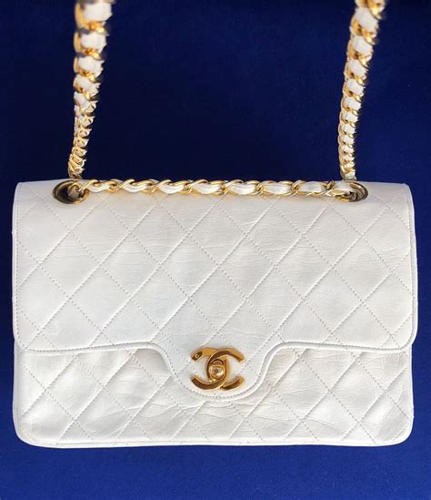 vintage white quilted chanel bag.